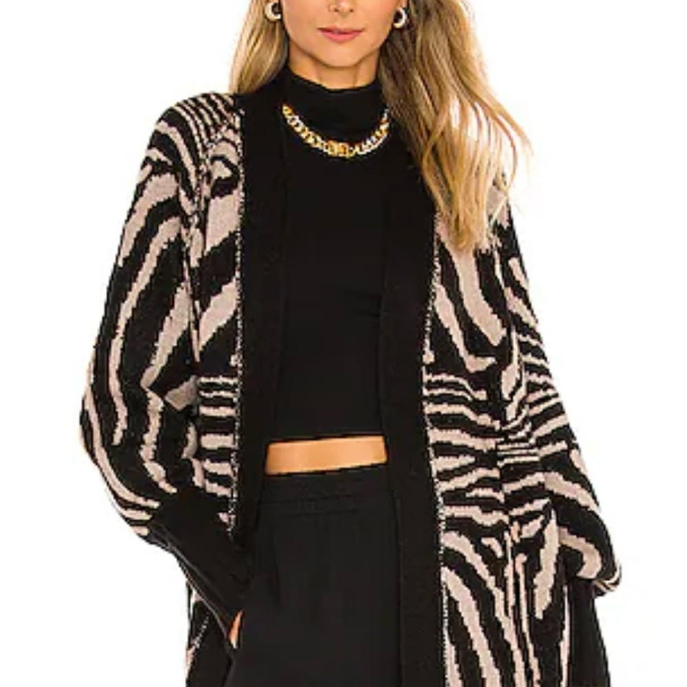 AFRM Women's Zebra Print Sweater Cardigan
